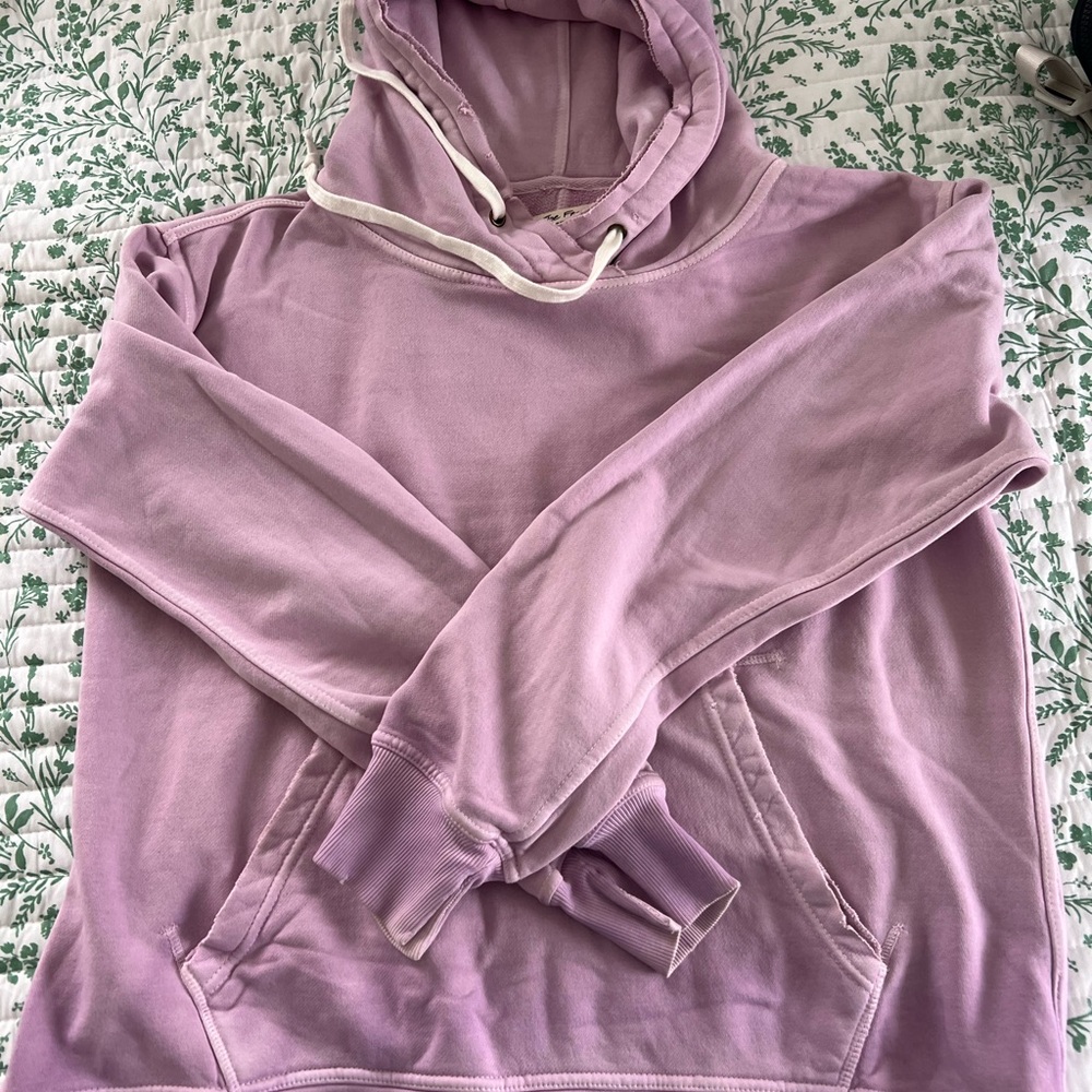 NWOT Free People Zuma Hooded Sweatshirt in lilac, size M.